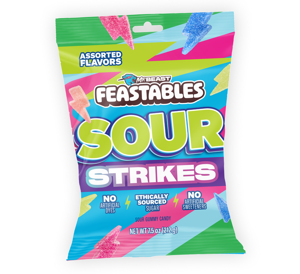 Assorted Flavors Sour Strikes 7.5oz Bag - USGM1007-9X
