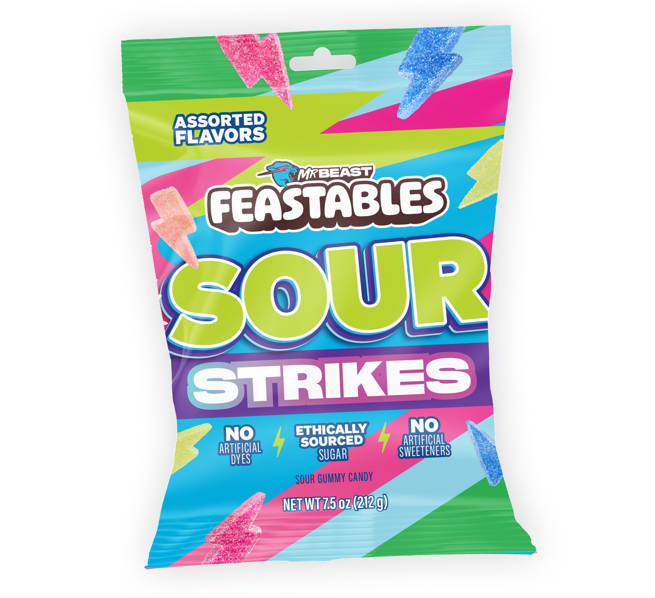 Assorted Flavors Sour Strikes 7.5oz Bag - USGM1007-9X