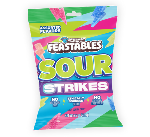 Assorted Flavors Sour Strikes 7.5oz Bag - USGM1007-9X