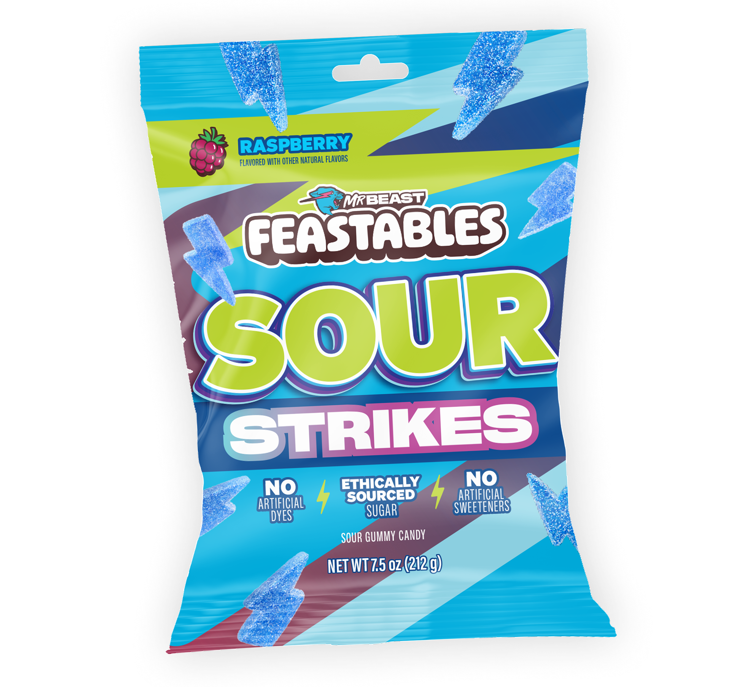 Raspberry Sour Strikes 7.5oz Bag - USGM1005-9X