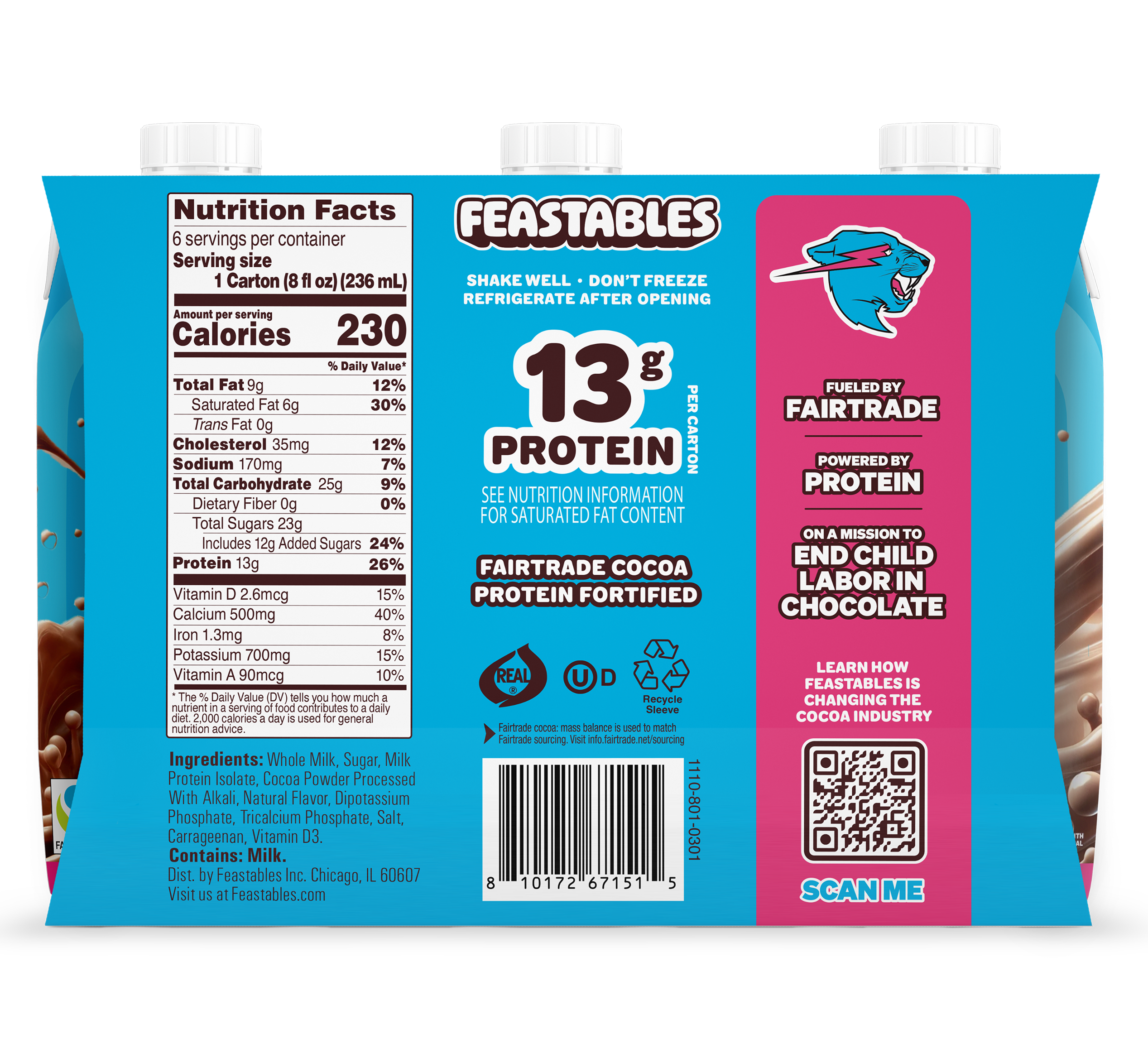 Chocolate Milk 8oz Carton (6ct) - USCM1103 - USCM1103-4X