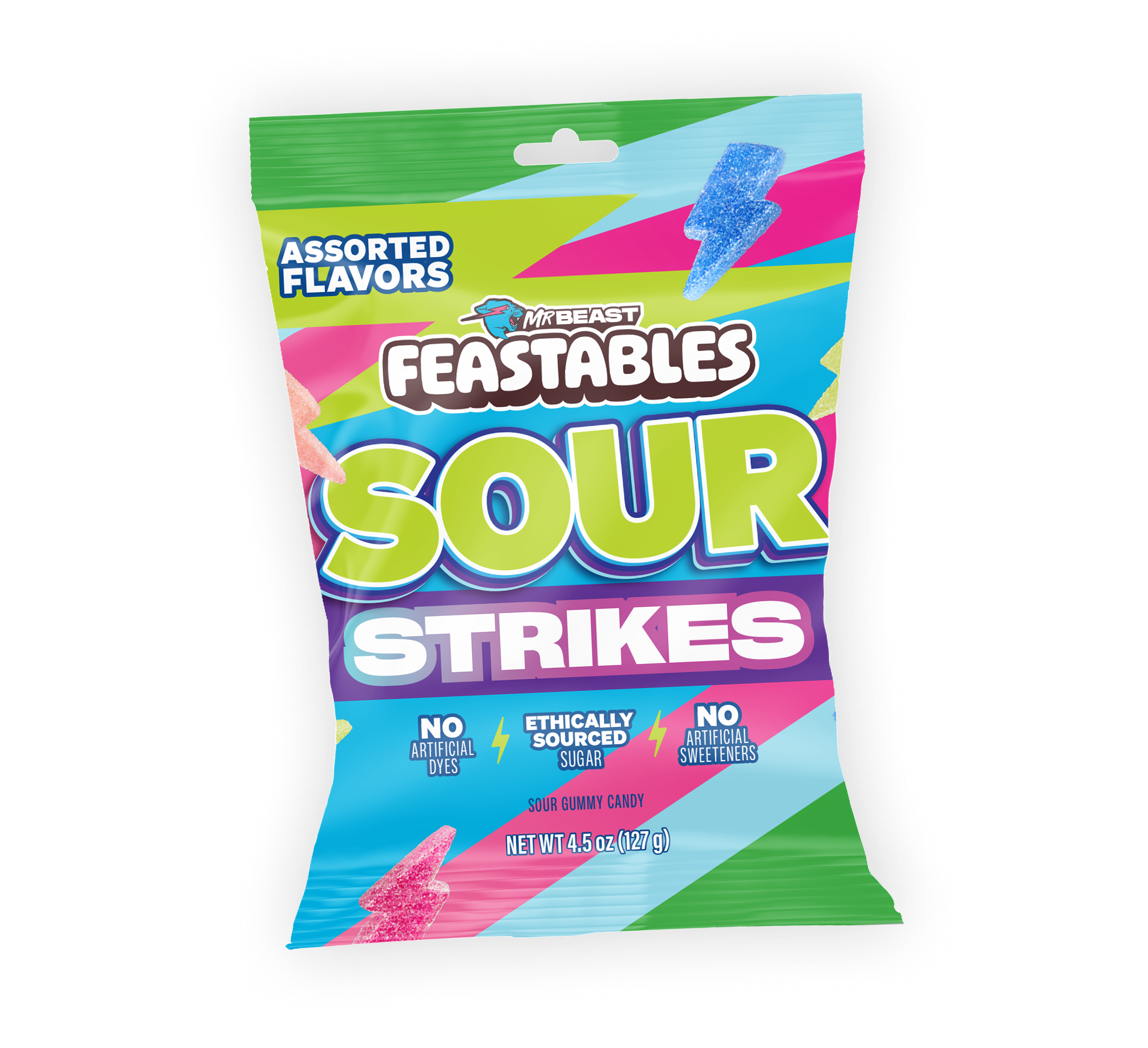 Assorted Flavors Sour Strikes 4.5oz Bag - USGM2009-12X