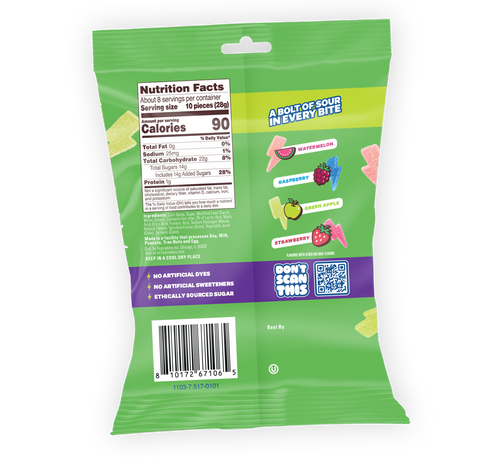 Assorted Flavors Sour Strikes 7.5oz Bag - USGM1007-9X