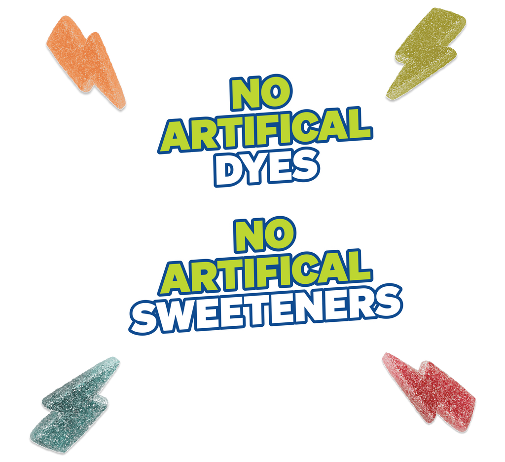 Assorted Flavors Sour Strikes - No Artificial Dyes - No Artificial Sweeteners - USGM2009-12X - USGM1007-9X - USGM2005 - USGM3007-BX - USGM2011