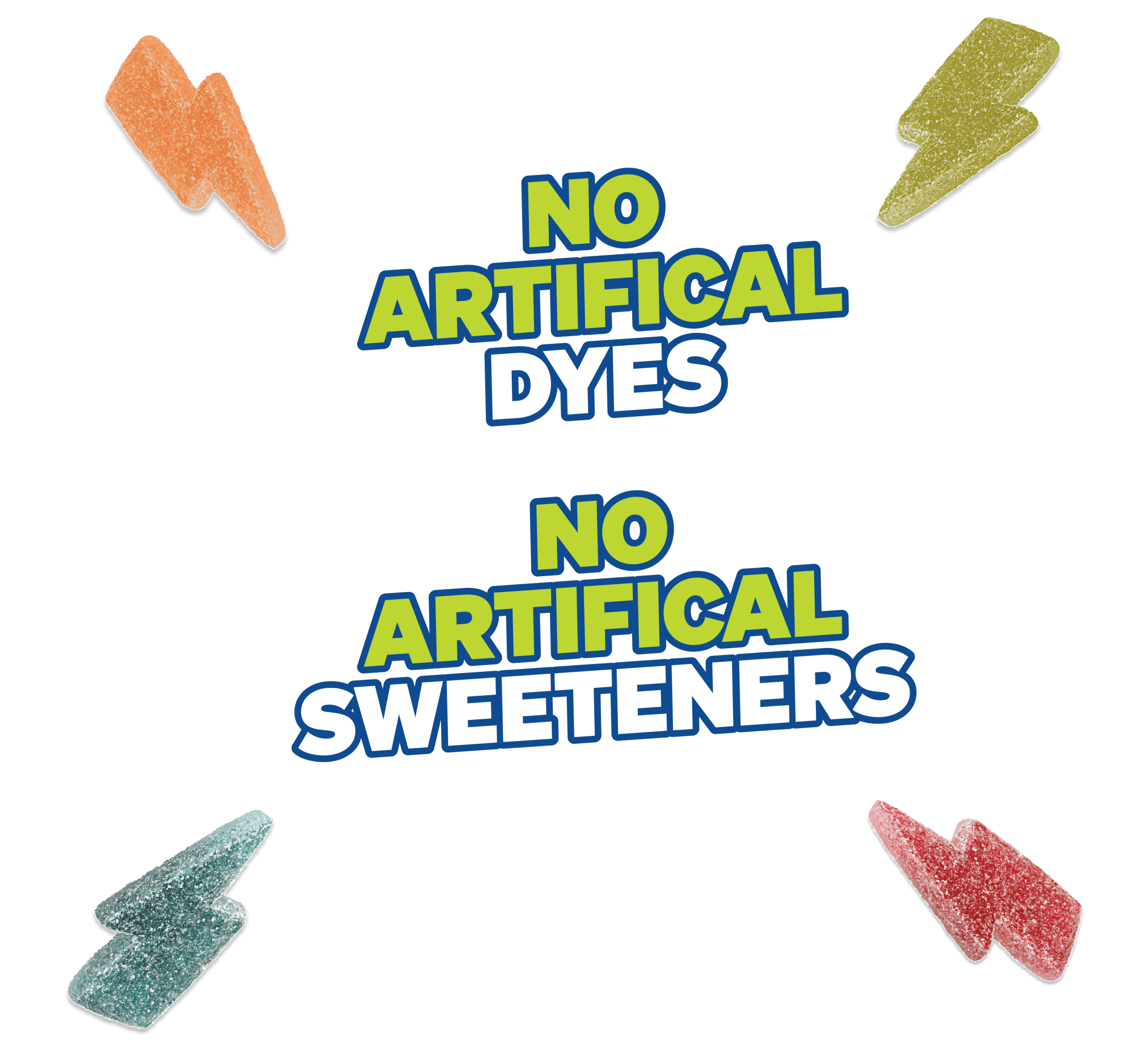 Assorted Flavors Sour Strikes - No Artificial Dyes - No Artificial Sweeteners - USGM2009-12X - USGM1007-9X - USGM2005 - USGM3007-BX - USGM2011